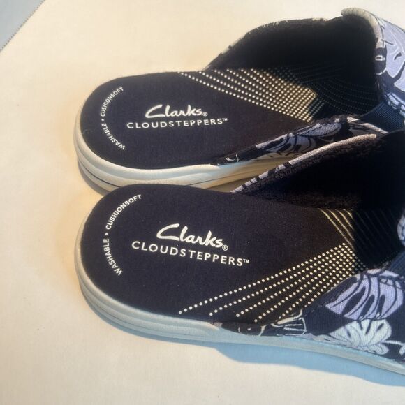 Clark’s Cloudstepper Breeze Shore Mules. Women’s 9.5M. Tropical Print. Washable - Picture 3 of 8